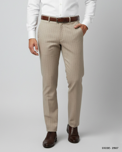 Men's Formal Pant - Stripe Cream